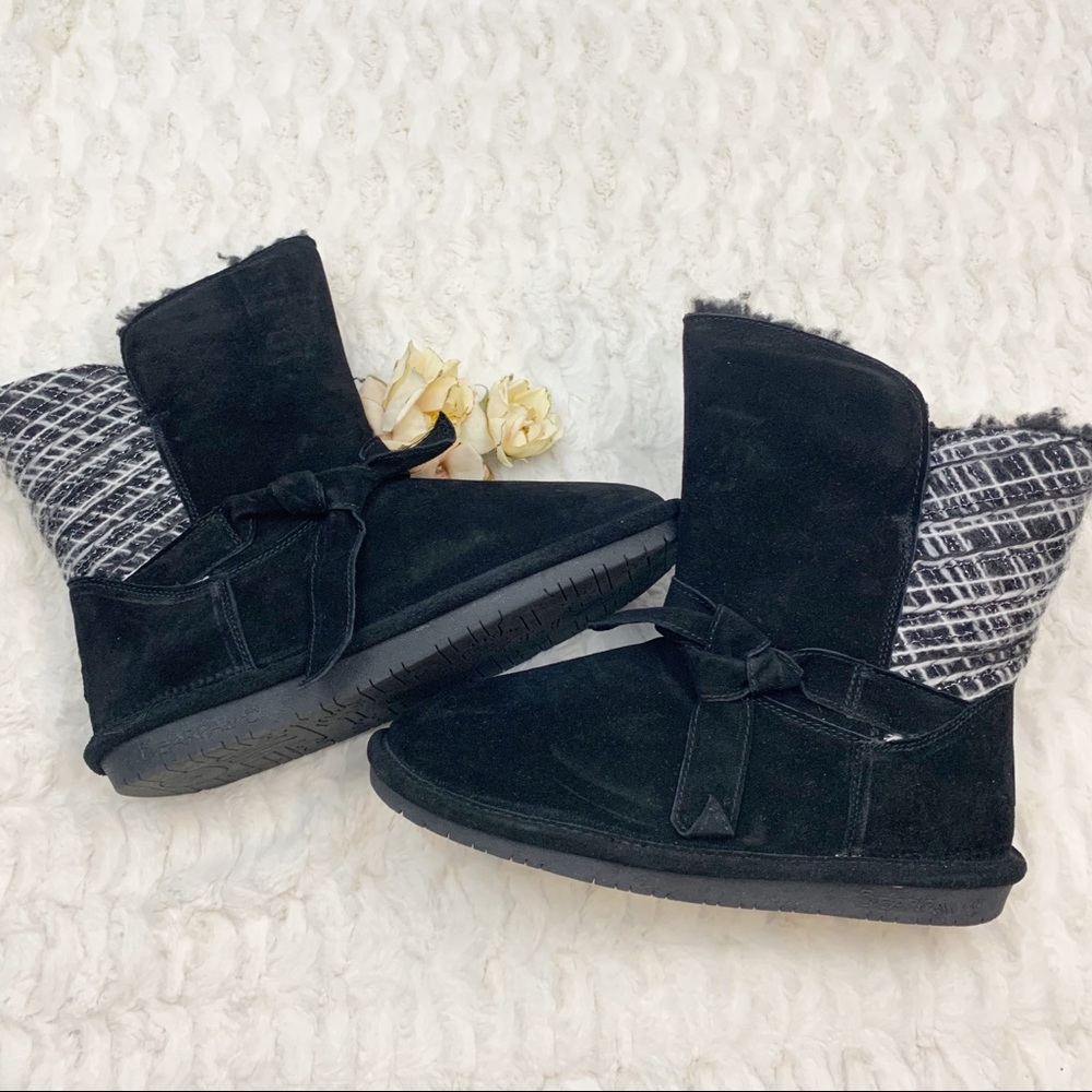 BearPaw Black Geneva Suede Boots NWT - Picture 2 of 8